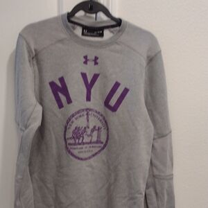 Under Armour Gray Sweatshirt with Purple NYU Logo